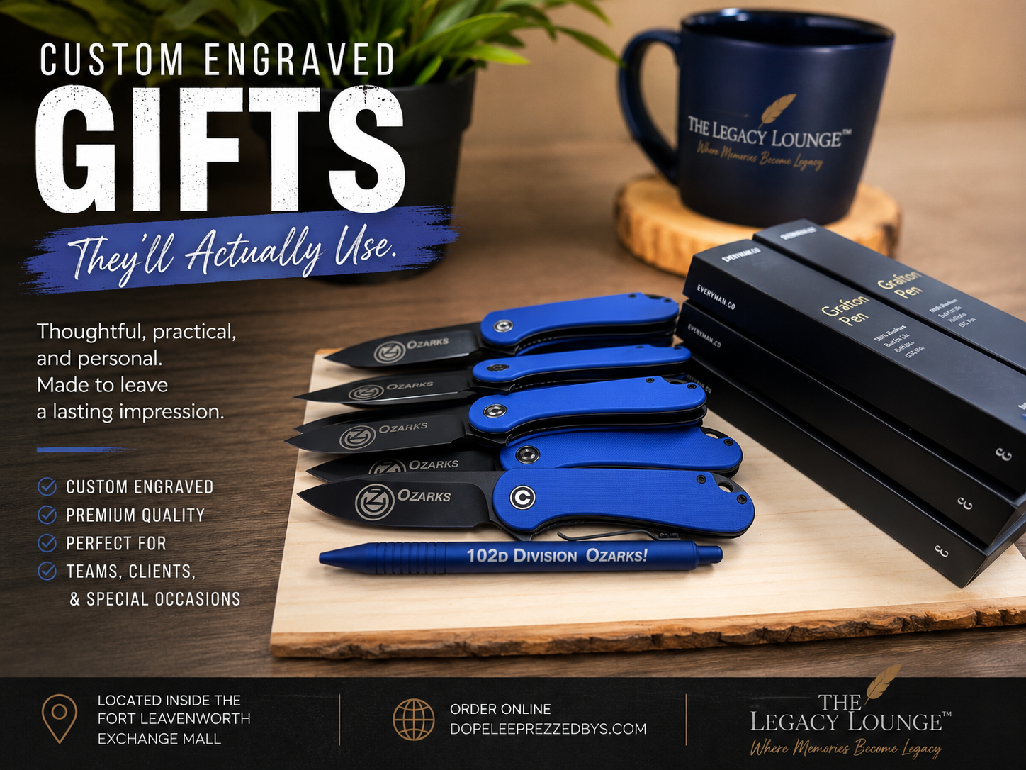 Custom Engraved Pens and Knives